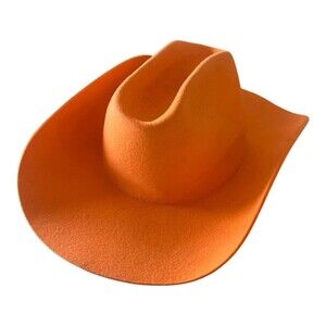 Hurricane Lab Harvey Orange Wool Cowboy Hat M Portugal Handmade Western